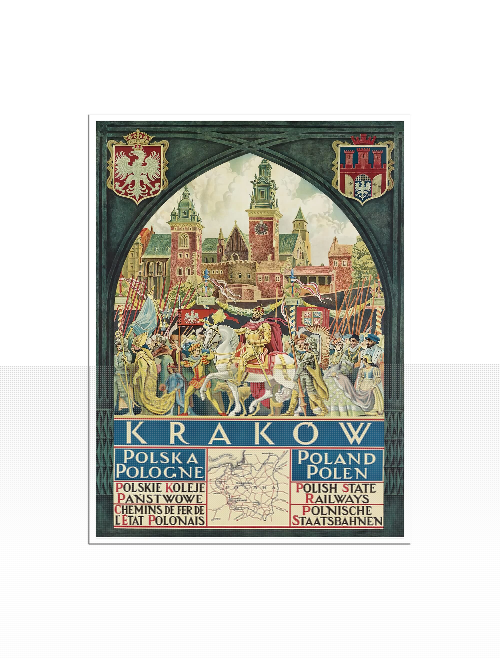 Krakow Travel Poster Poland Decorative Sign Polish Art Print Home Decor (XR4744)