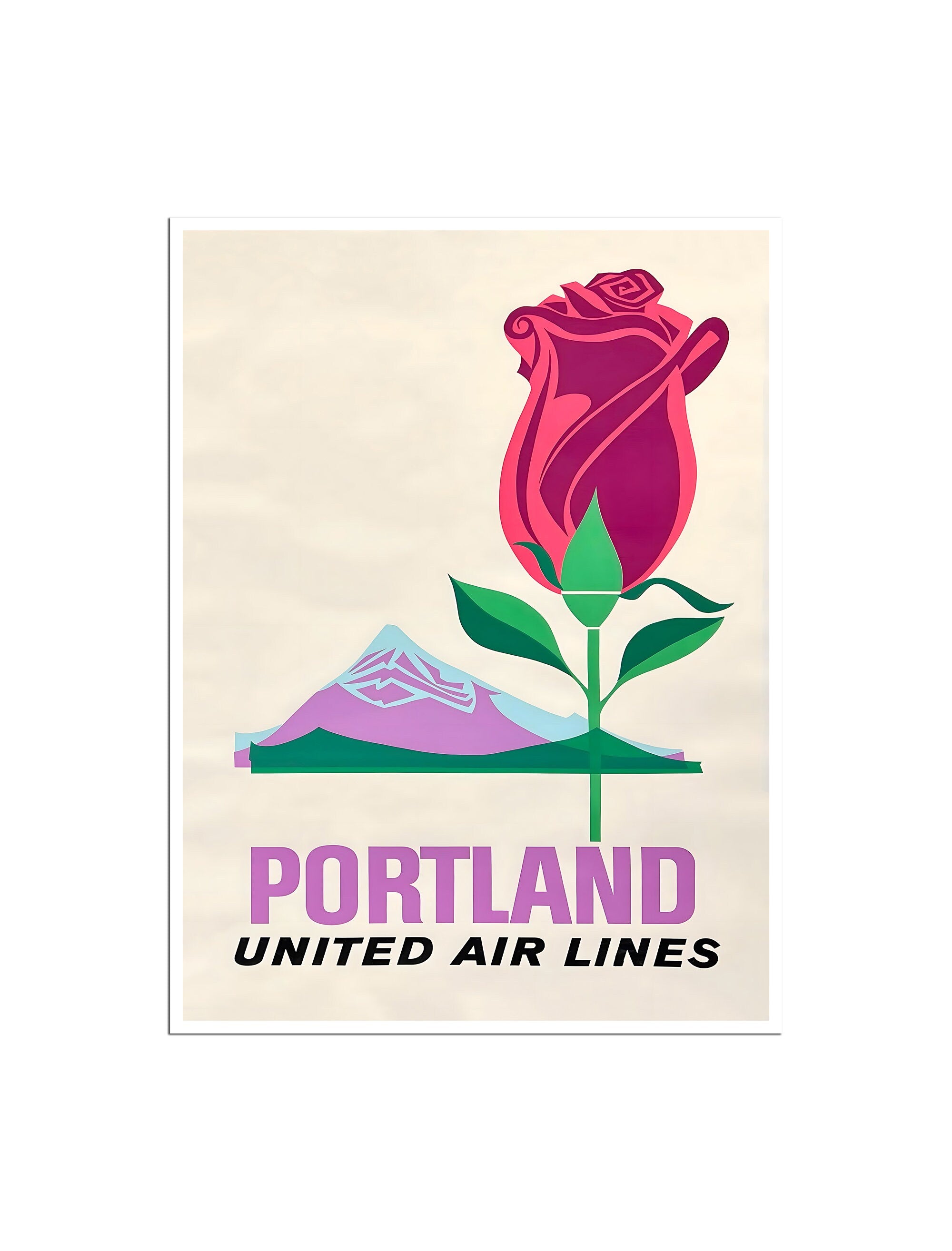 Portland Wall Art Vintage Travel Poster Oregon Print Mt Hood (XR4783)