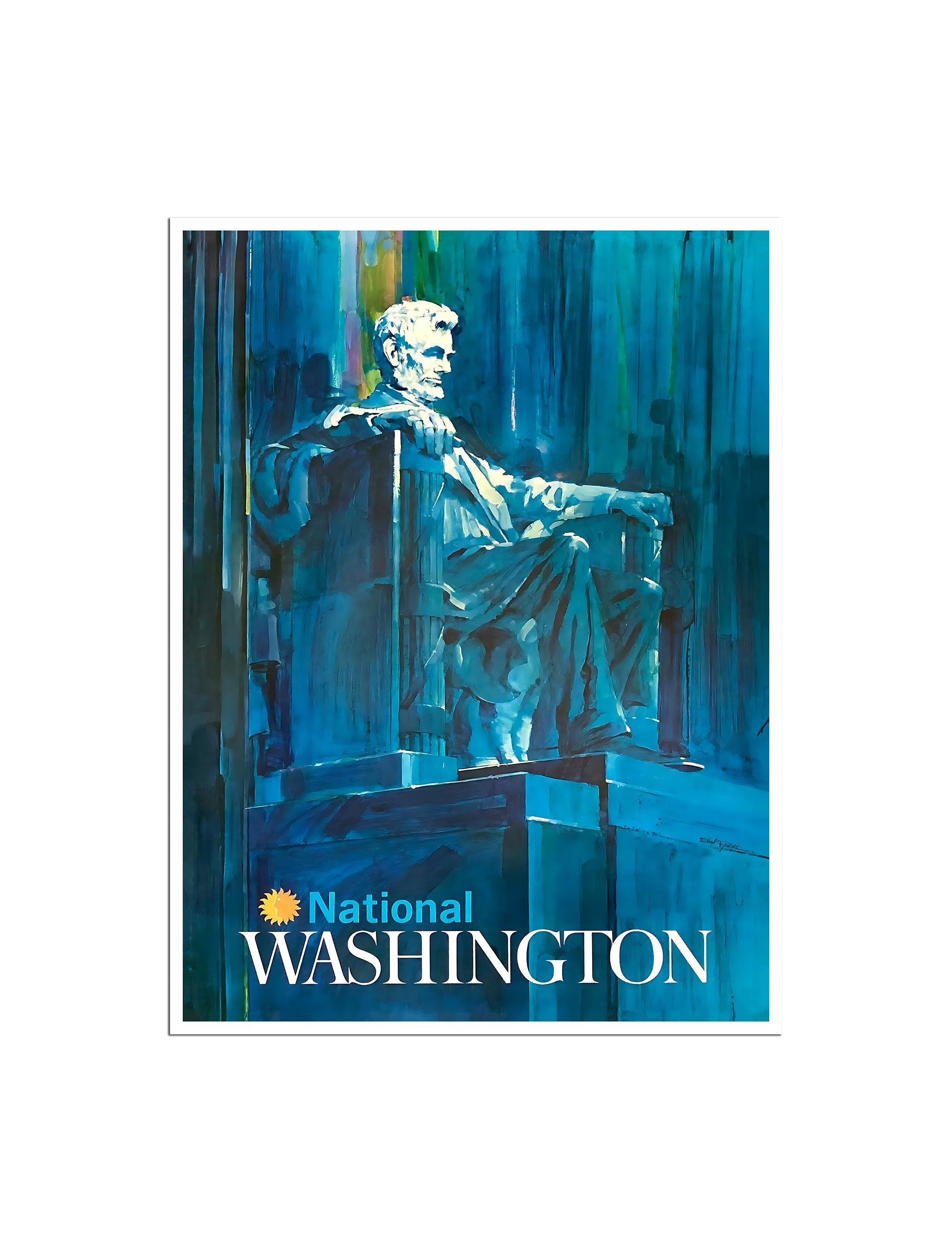 Washington DC Art Travel Poster Lincoln Memorial Print (XR4775)