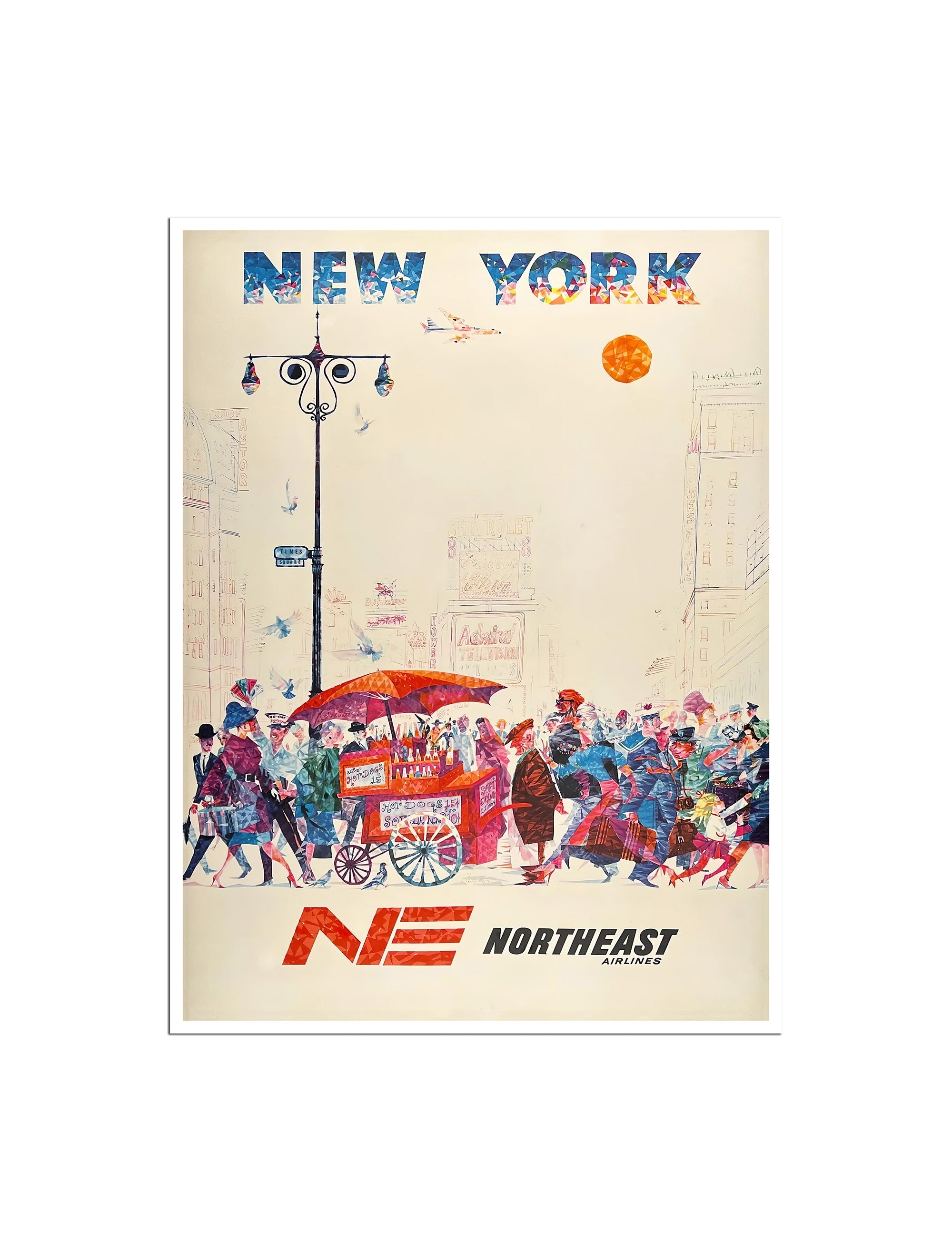 New York Art Vintage Travel Poster NY Print NYC Decor (XR4782)