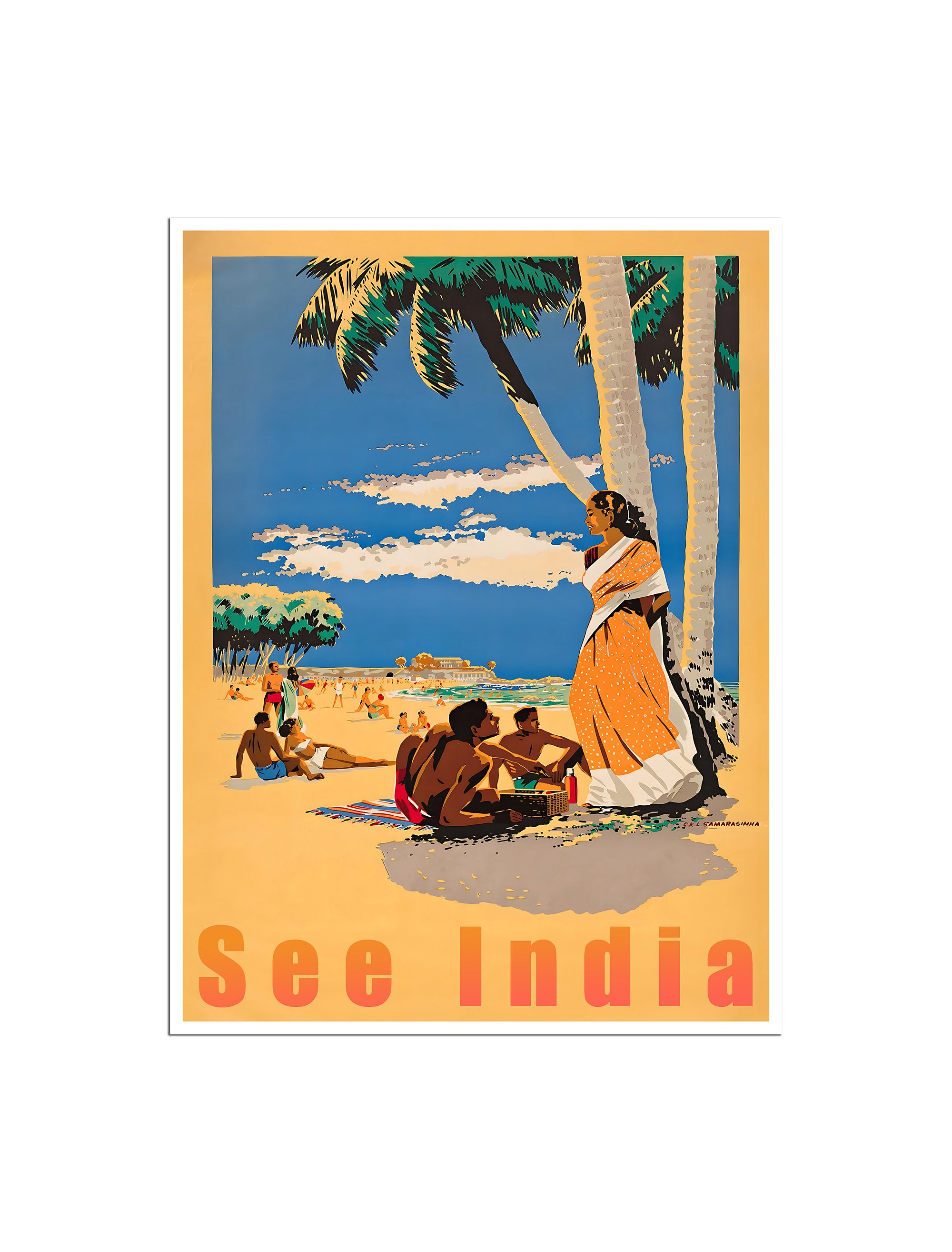 See India Travel Poster Vintage Beach Art Print (XR4808)