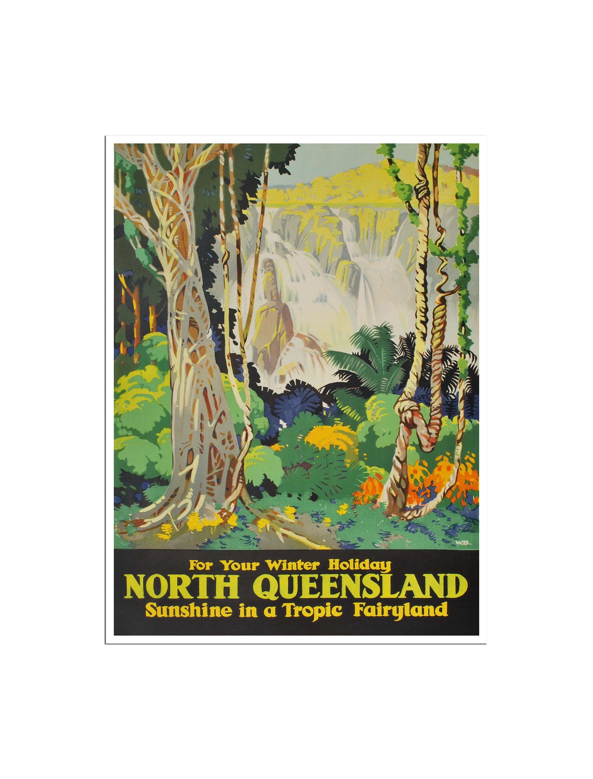 North Queensland Poster Australia Art Vintage Travel Print Australian Decor (XR3240)