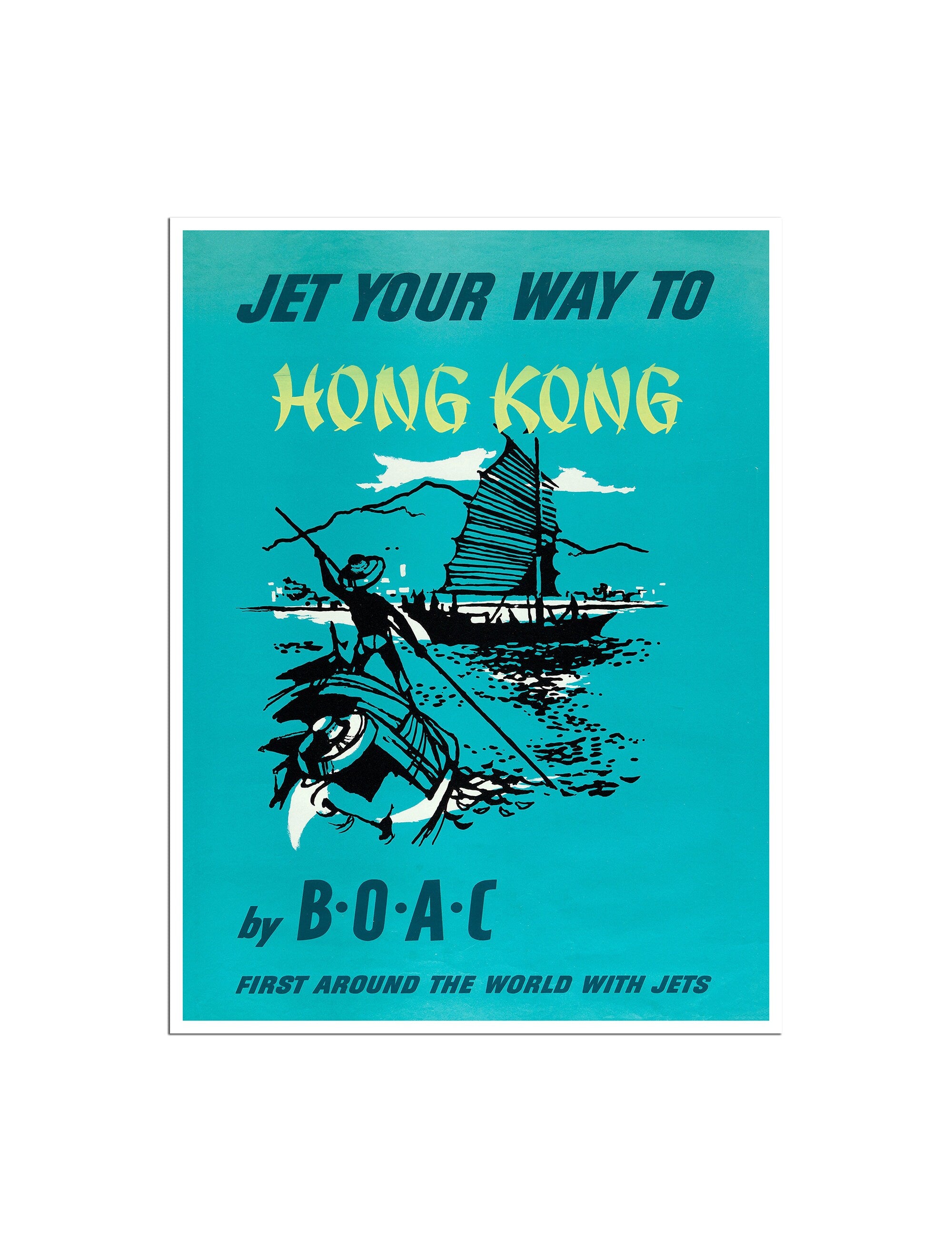 Hong Kong Art Vintage Travel Poster Chinese Gift Retro Print (XR3168)