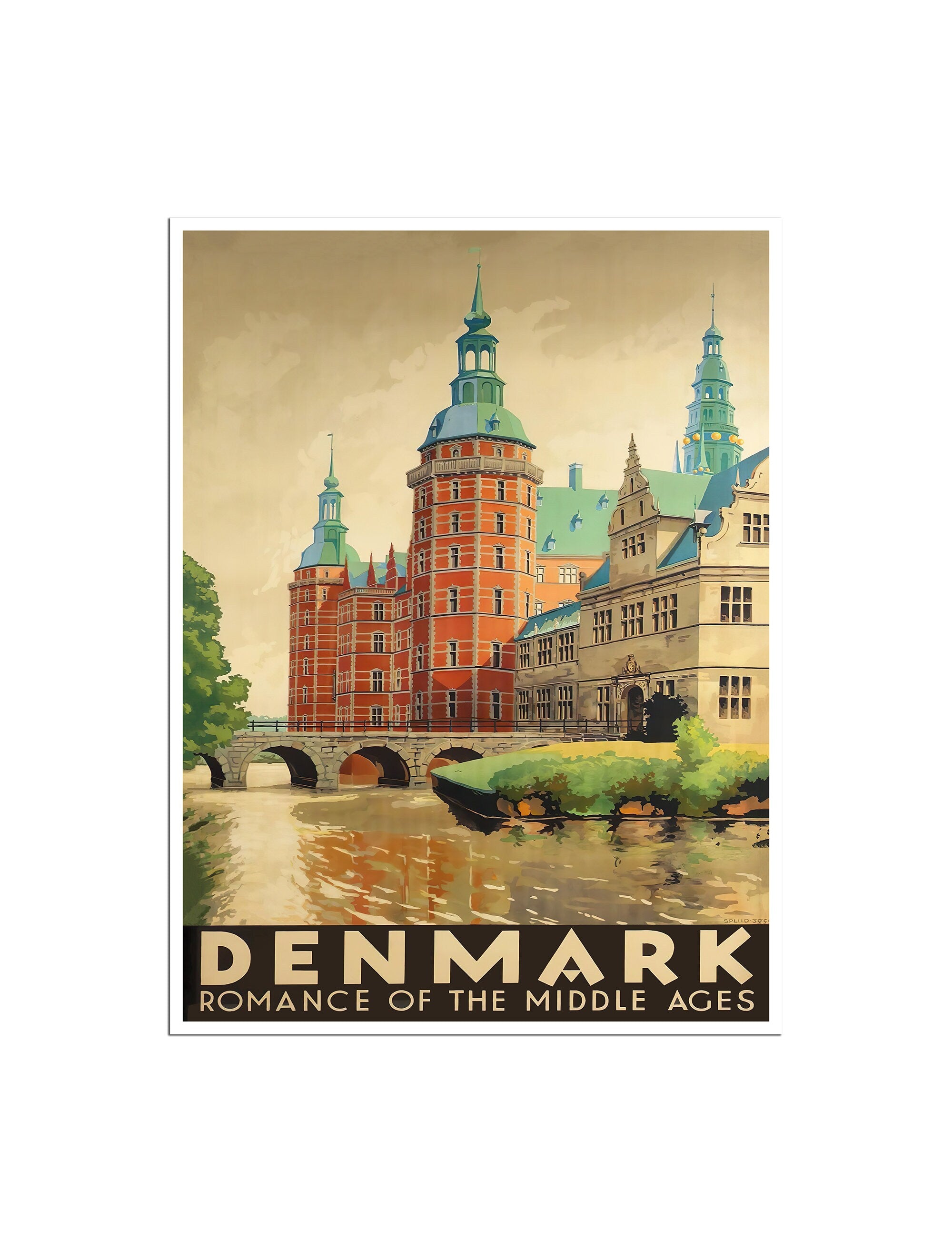 Denmark Travel Poster Retro Danish Art Print (XR4802)