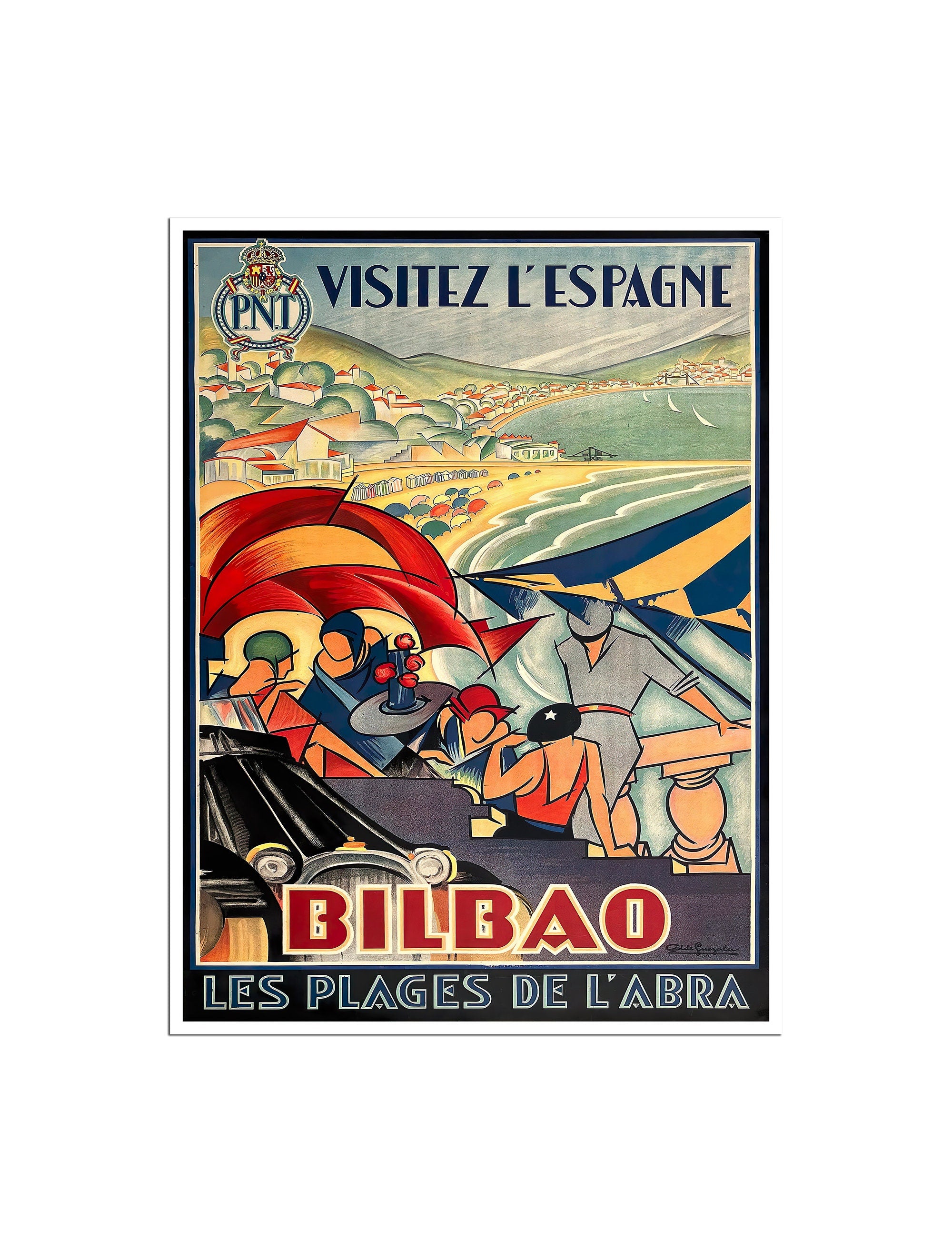 Bilbao Poster Vintage Spanish Print Spain Travel Art (XR4806)