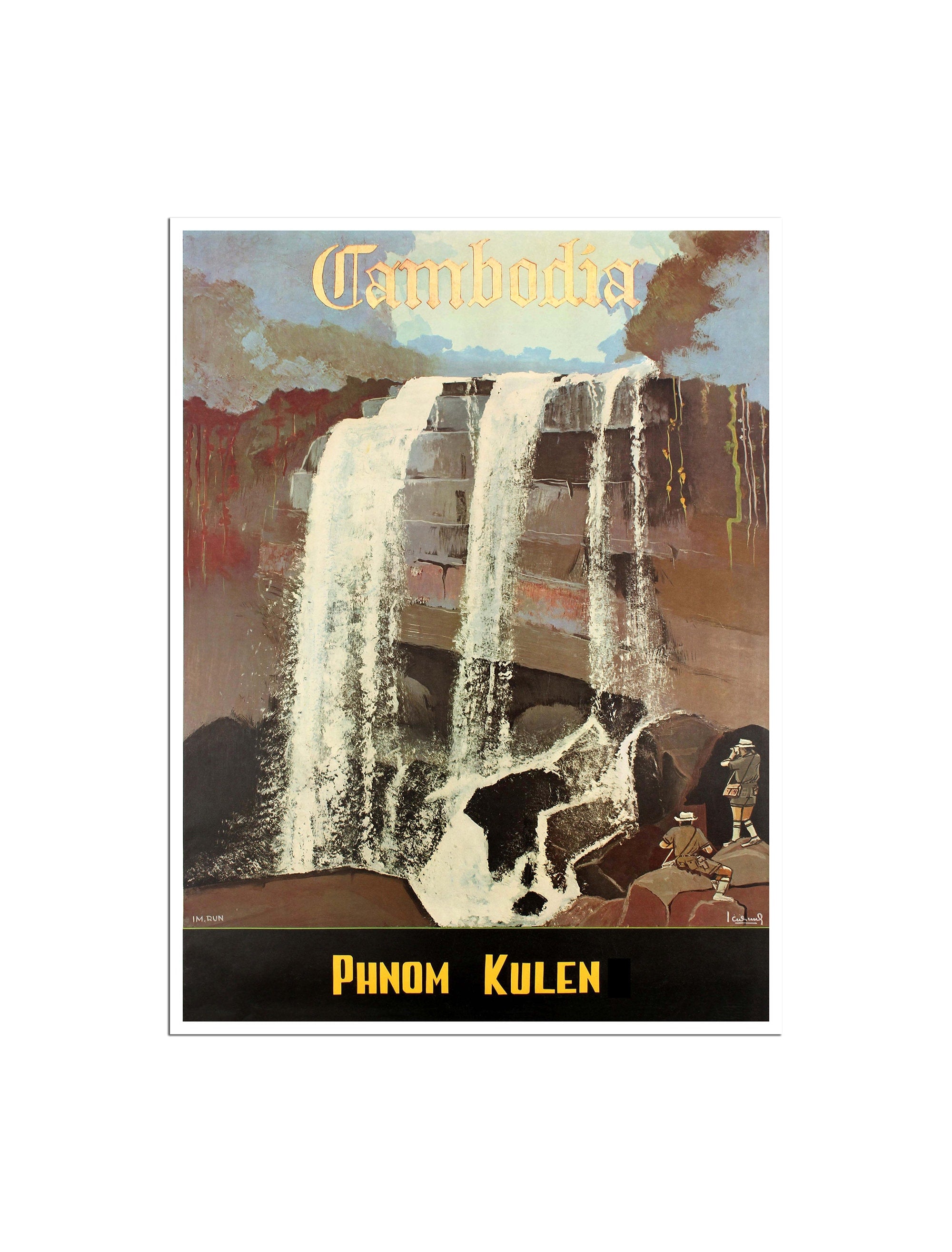 Phnom Kulen Art Cambodia Travel Poster Asian Print Home Decor (XR3178)