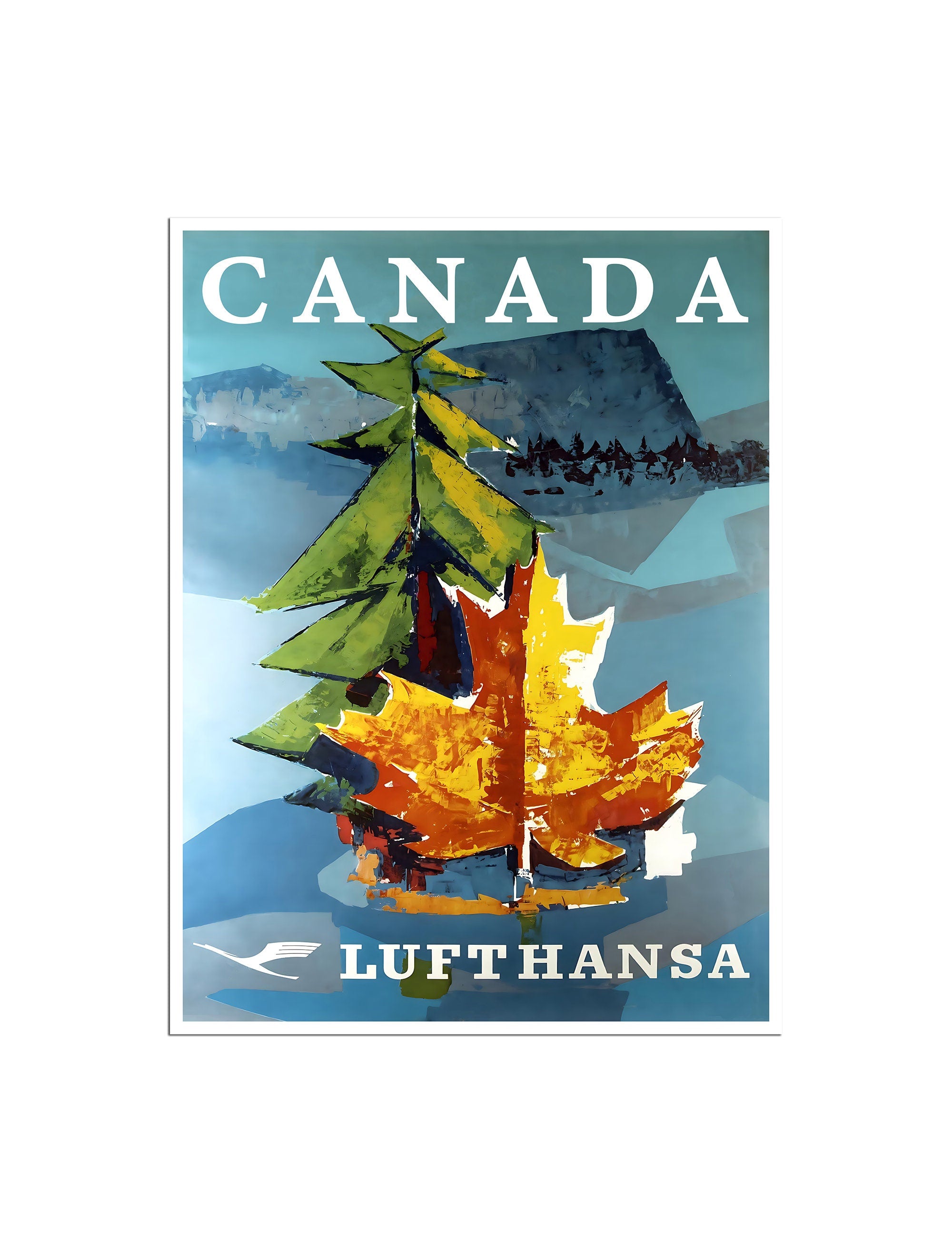 Canada Art Lufthansa Travel Poster Canadian Decor Print (XR4840)