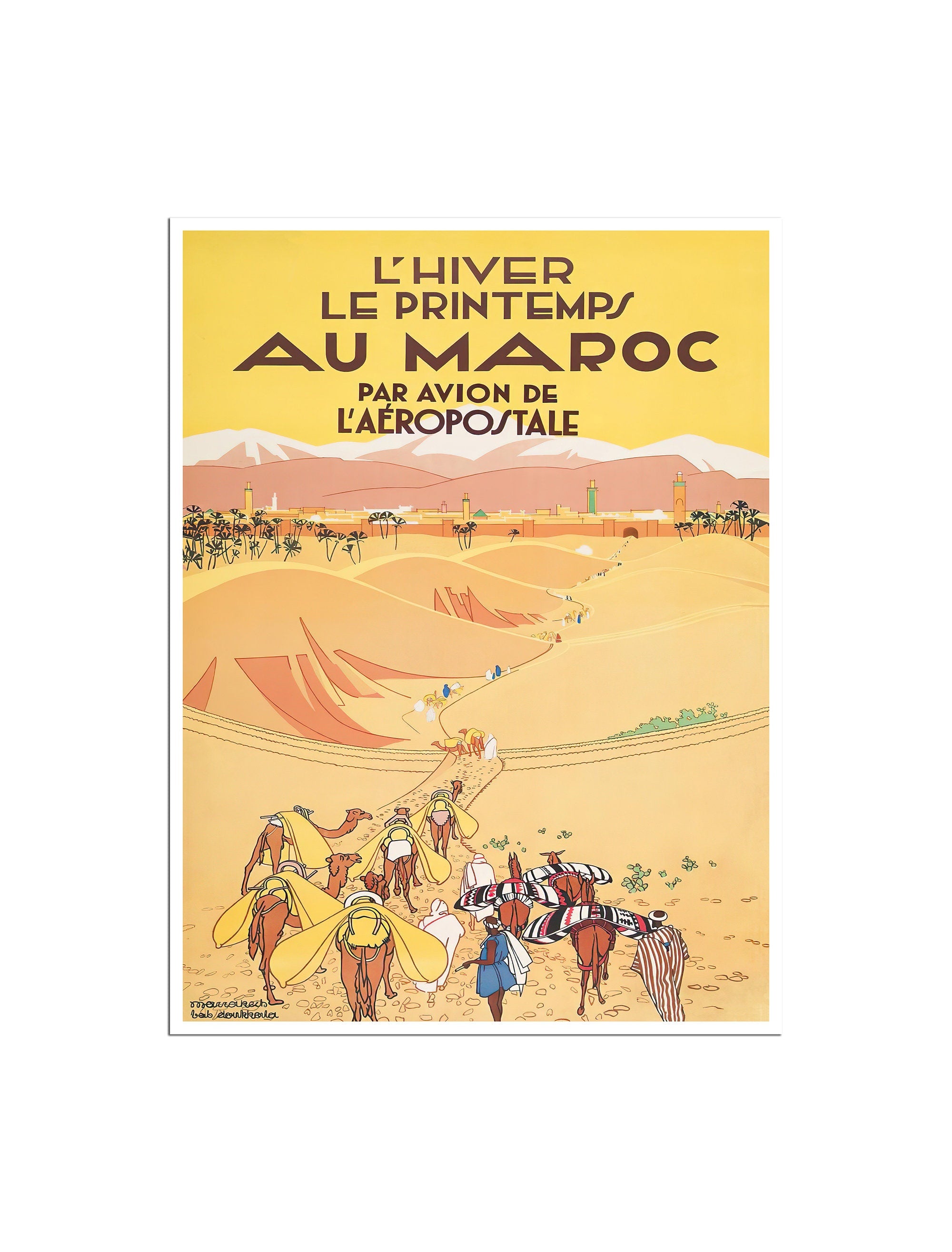 Morocco Travel Poster Vintage Print Moroccan Art (XR4822)