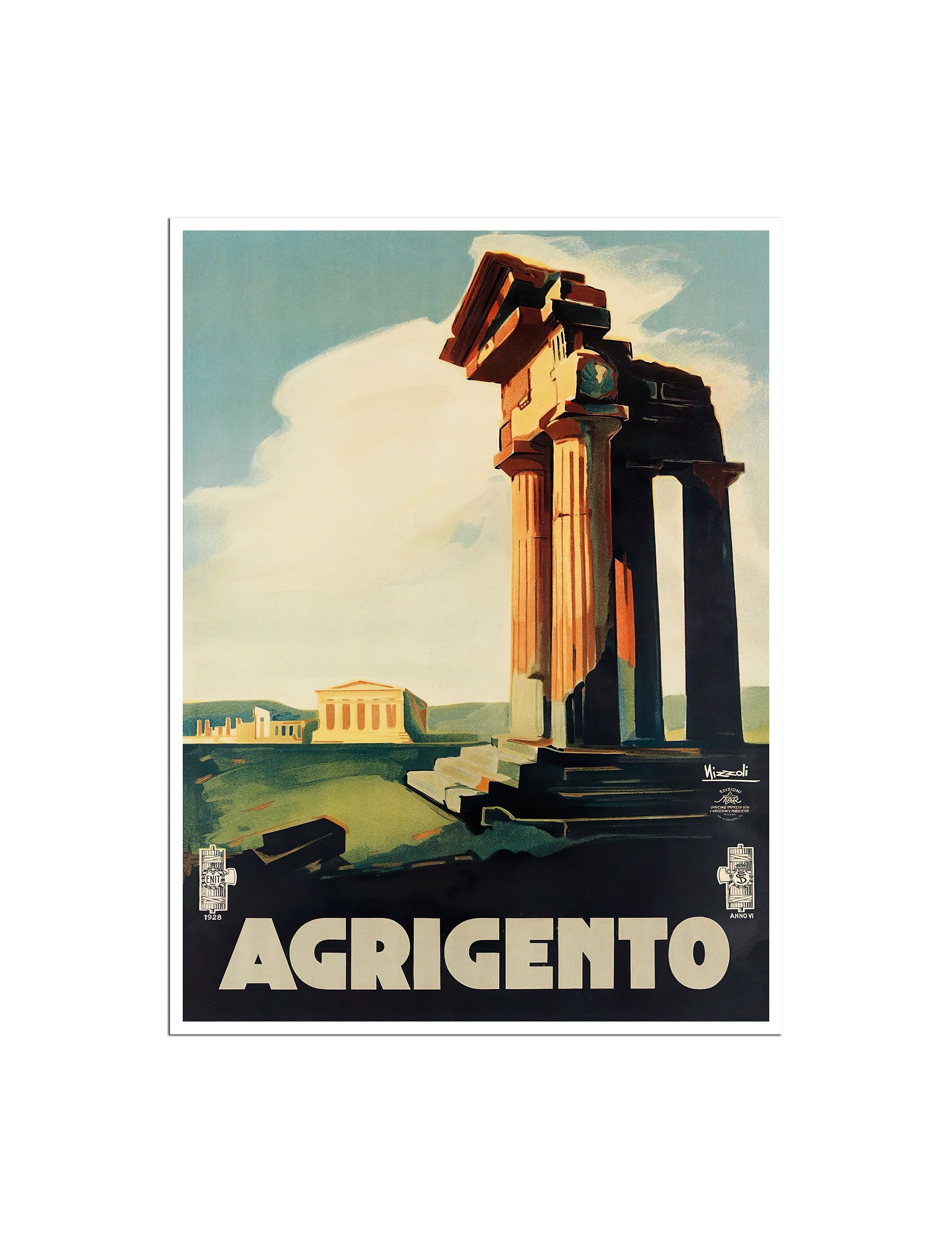 Agrigento Art Sicily Travel Poster