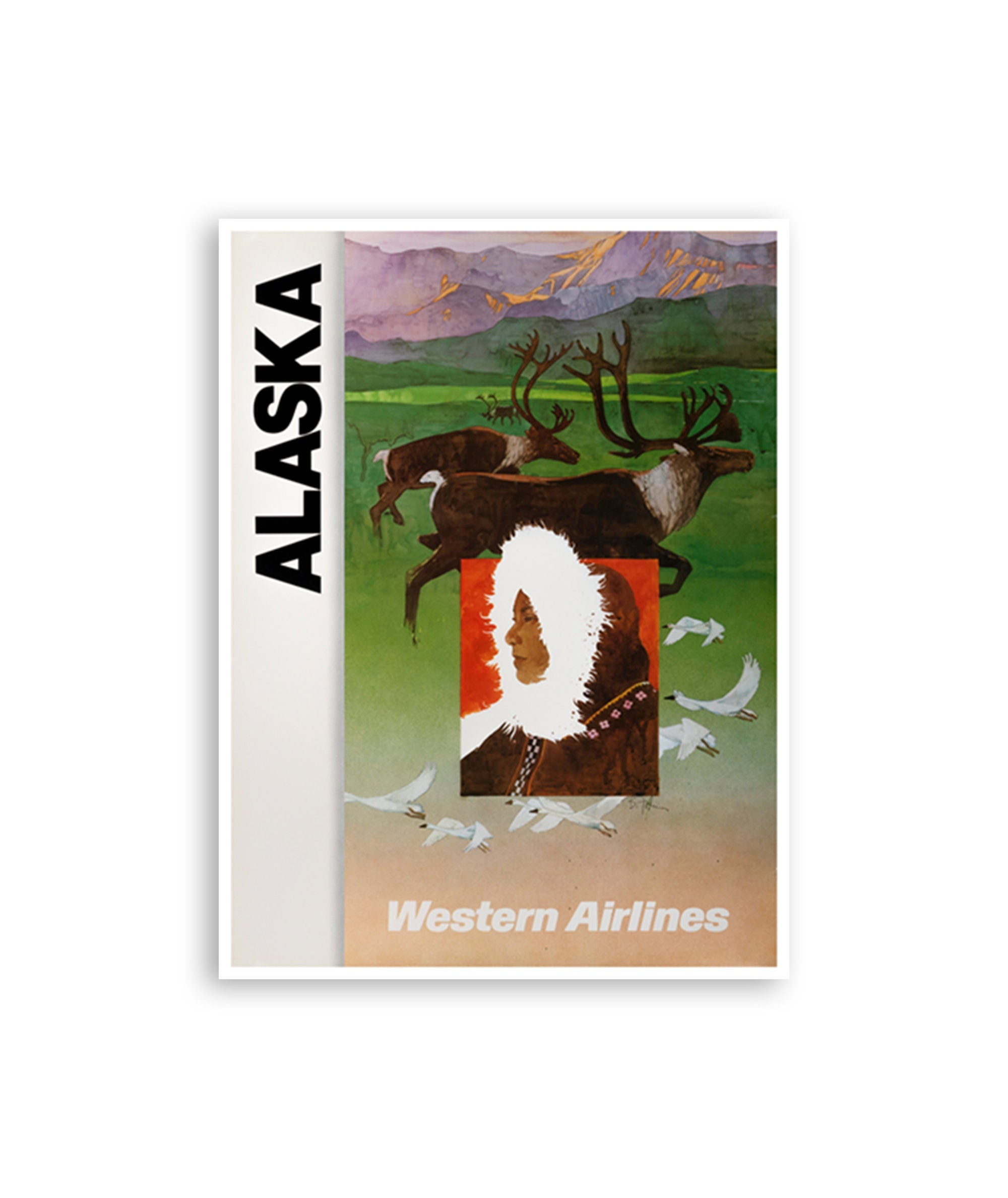 Western Airlines Alaska Poster