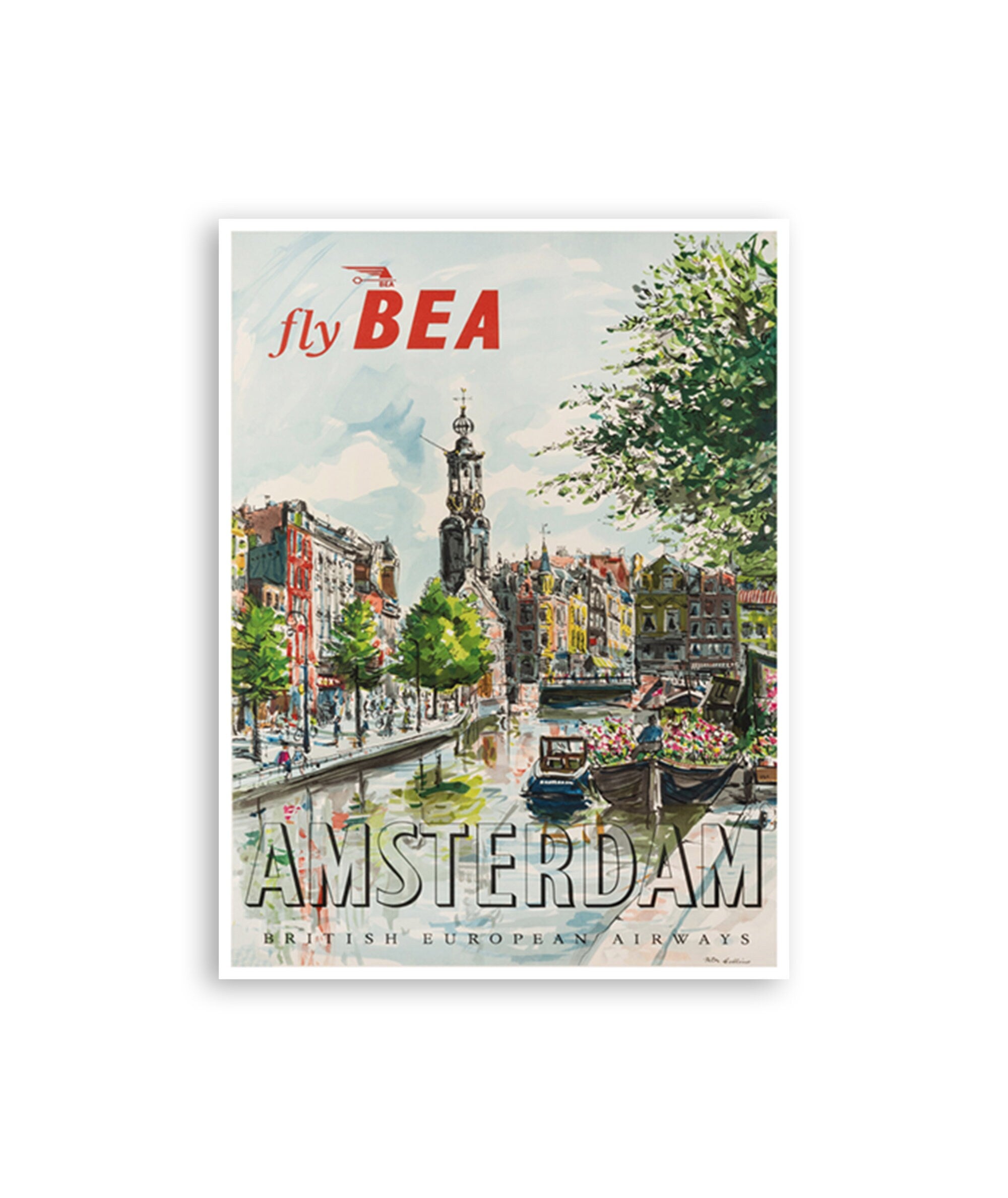 BEA Airlines Amsterdam Poster