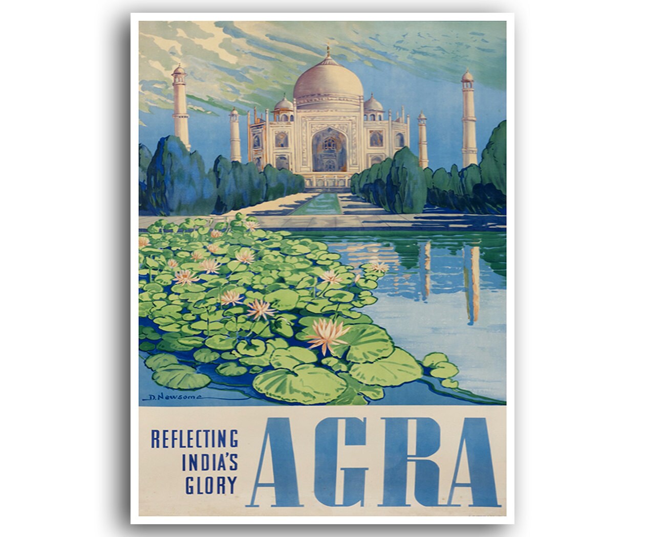 Agra India Travel Poster