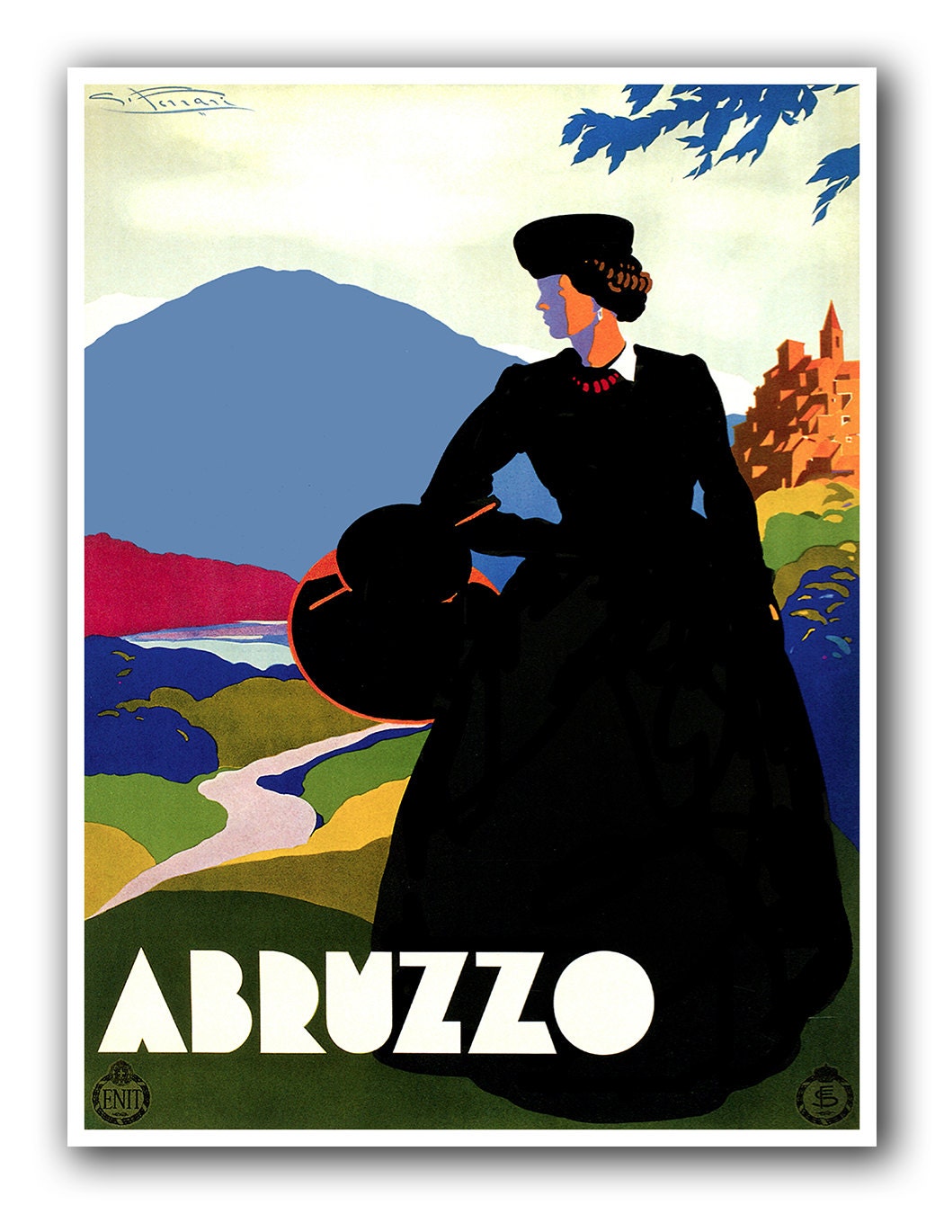 Abruzzo Art Italy Travel Poster Vintage Print (XR977)