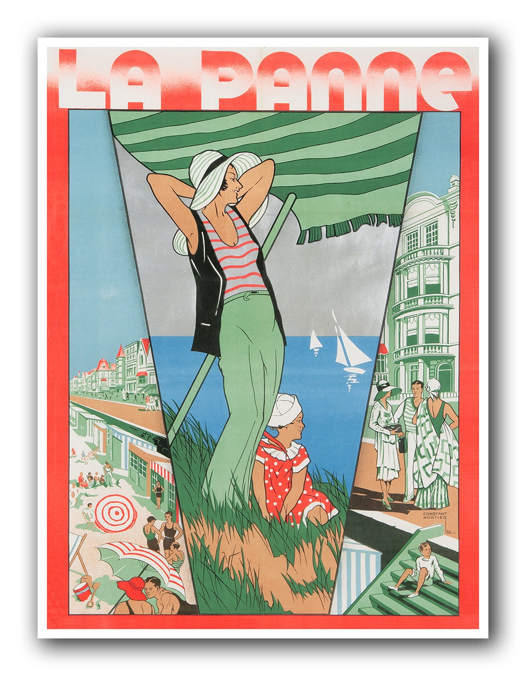 De Panne Art Belgium Travel Poster Vintage Print (XR979)