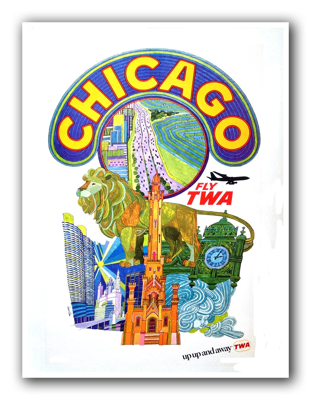Chicago Art Travel Poster Vintage Print (XR982)