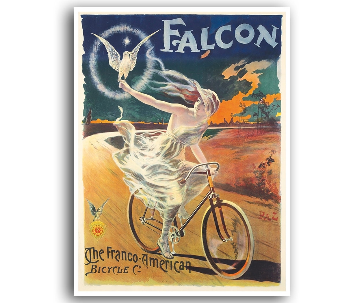 Vintage Bike Print Bicycling Art Cycling Poster (H397)