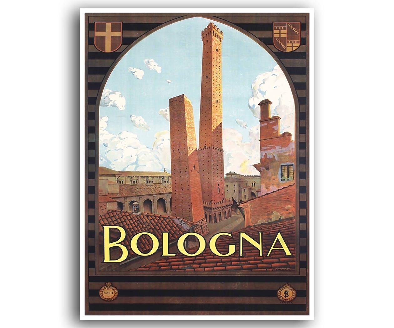 Bologna Italy Art Print Travel Poster Retro Home Decor (XR1296)