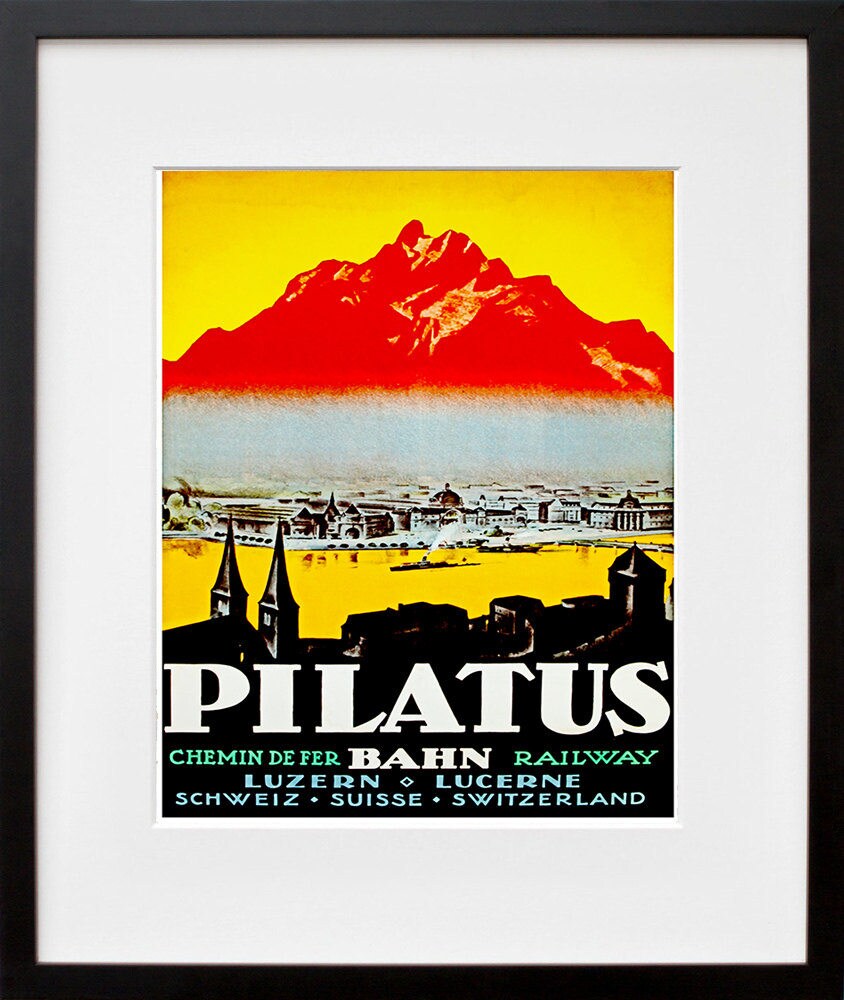 Art Switzerland Travel Poster Swiss Alps Vintage Print (ZT160)