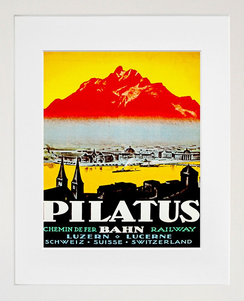 Art Switzerland Travel Poster Swiss Alps Vintage Print (ZT160)