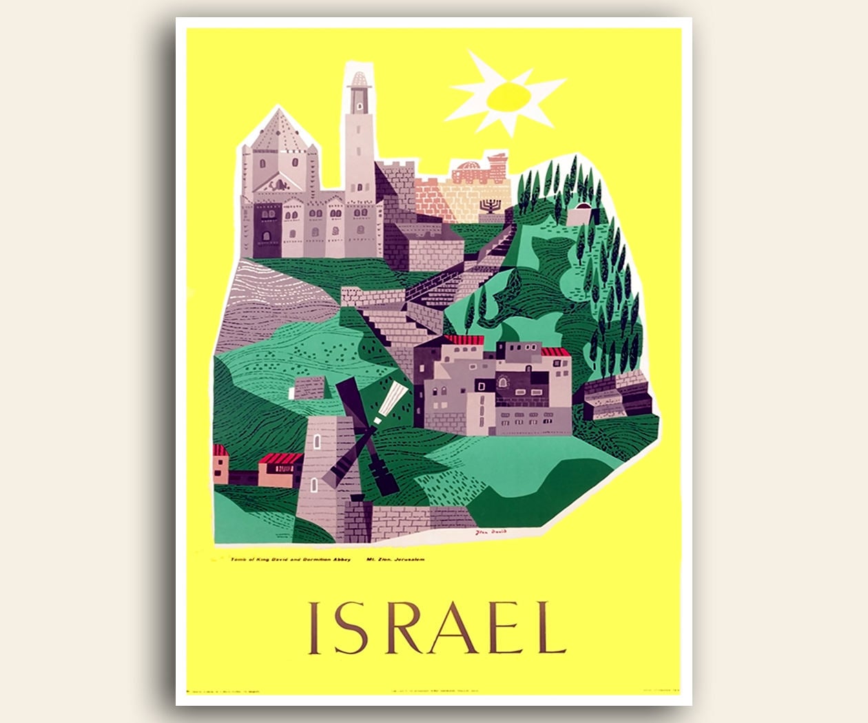 Israel Travel Print Poster Art Vintage Home Decor (XR1056)