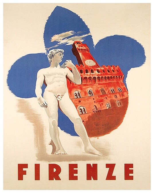 Art Florence Italy Travel Poster Gift Print Vintage (XR1460)