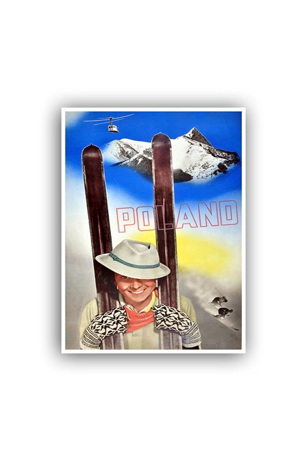 Poland Ski Decor Travel Poster Skiing Art Retro Print (H462)