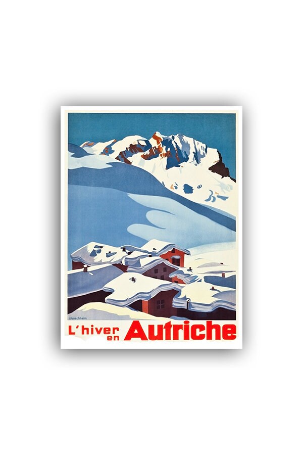 Austria Art Travel Decor Venice Austrian Ski Poster Wall Art Print (H437)