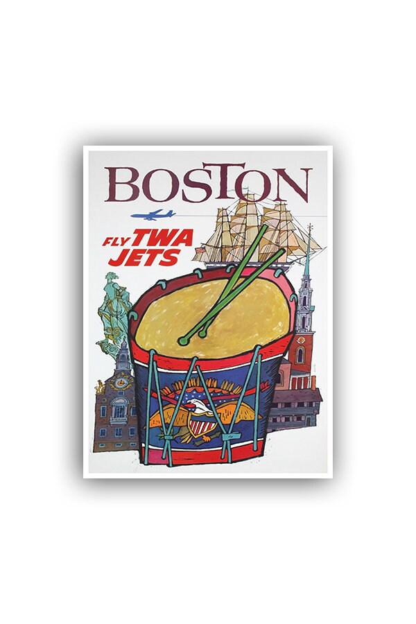Boston Art Sign Wall Decor Travel Poster Print (XR1382)