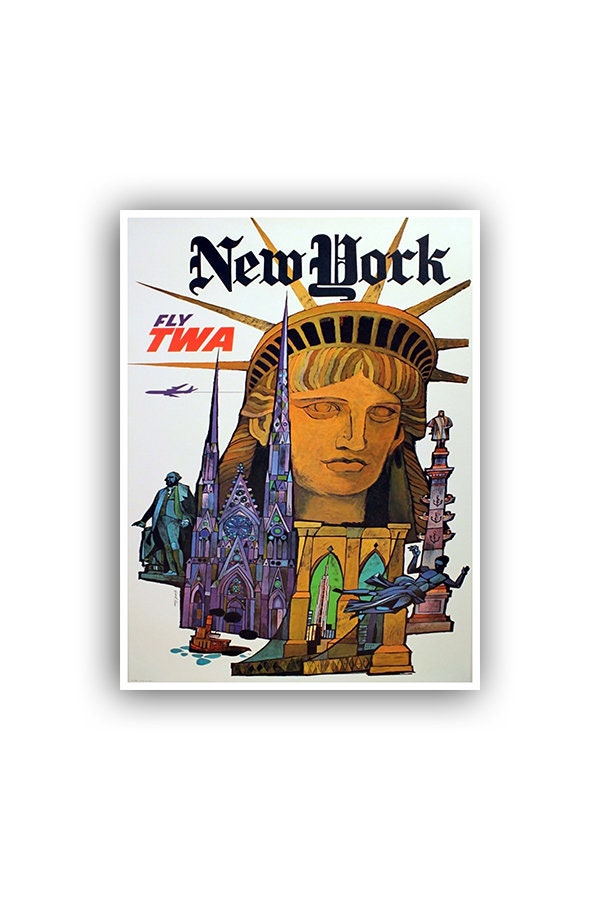 New York Travel Art Wall Decor Retro Poster Print (XR1383)