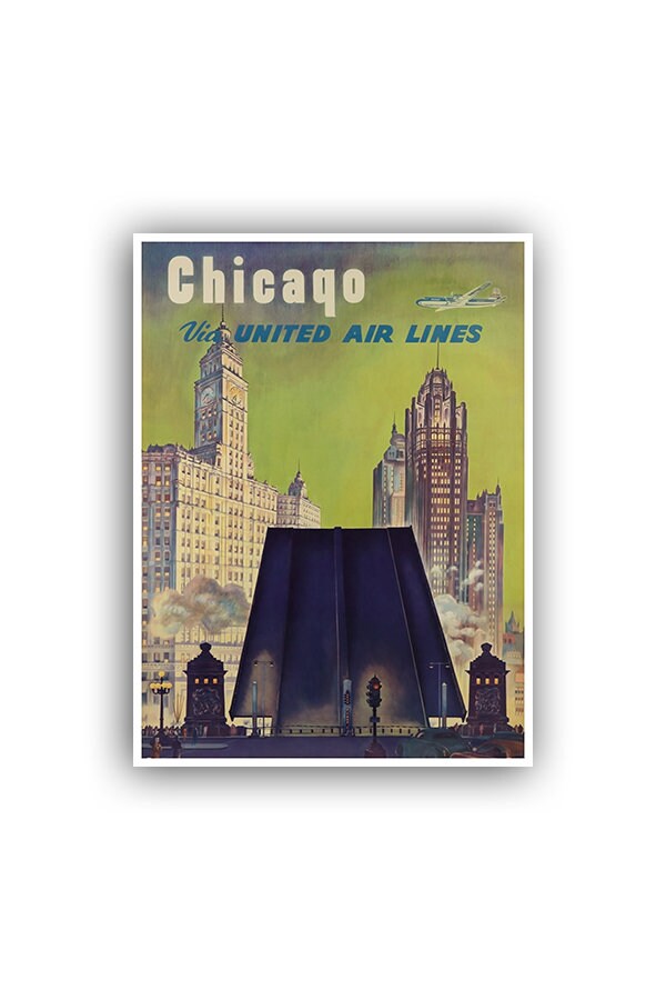 Chicago Art Print Travel Poster Retro Home Decor (XR1551)