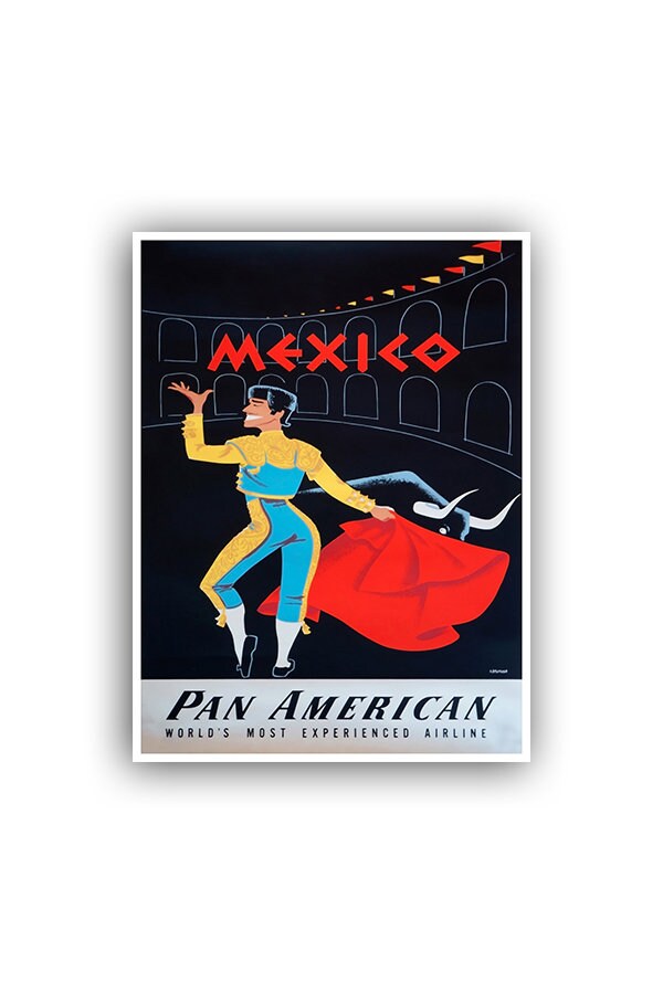 Mexico Travel Poster Mexican Decor Art Print Retro (XR1525)