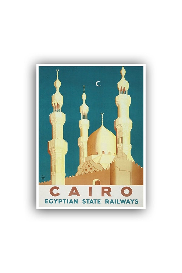 Cairo Egypt Art Print Travel Poster Egyptian Home Decor Gift (XR1002)