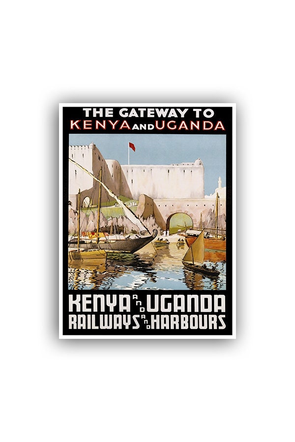 Kenya Africa Art Print Travel Poster Uganda Home Decor (XR1112)