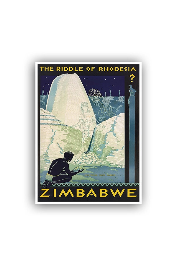 Zimbabwe Africa Travel Poster African Vintage Art Print (XR1545)