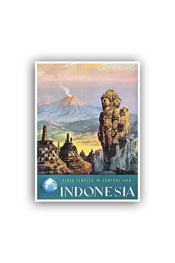 Indonesia Travel Poster Asian Home Decor Retro Wall Art Print (XR735)