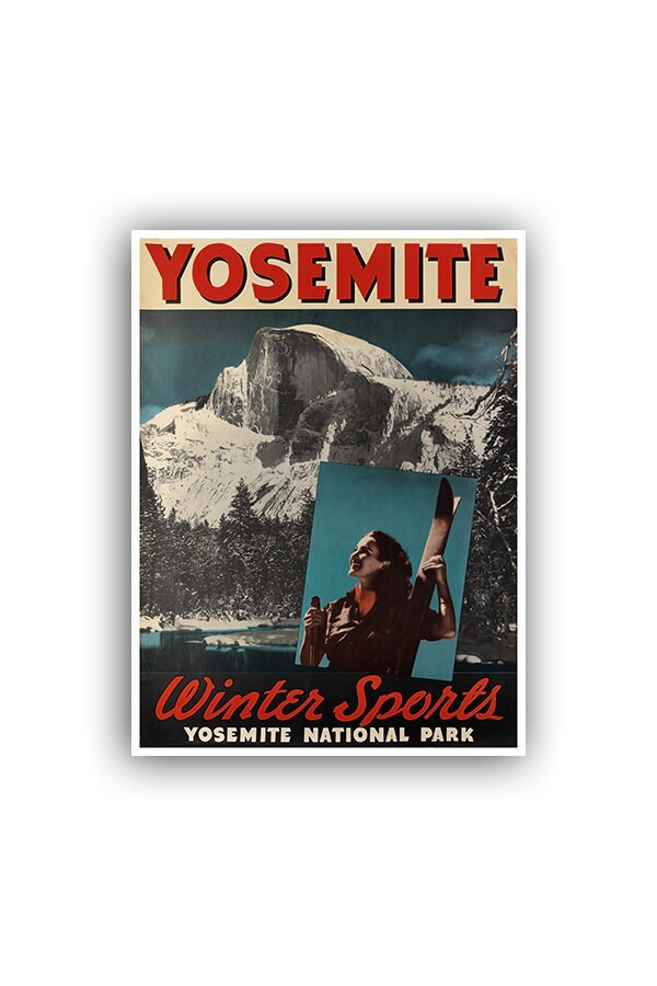 Yosemite Ski Poster Travel Art Vintage Sports Print (H445)