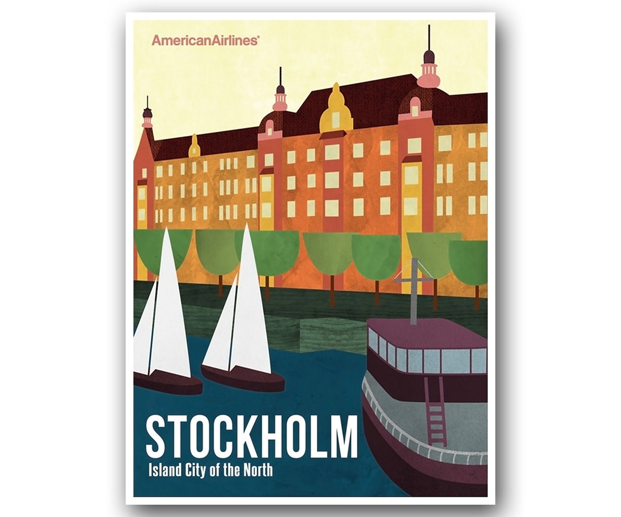 Stockholm Travel Poster Sweden Wall Art Print (XR971)
