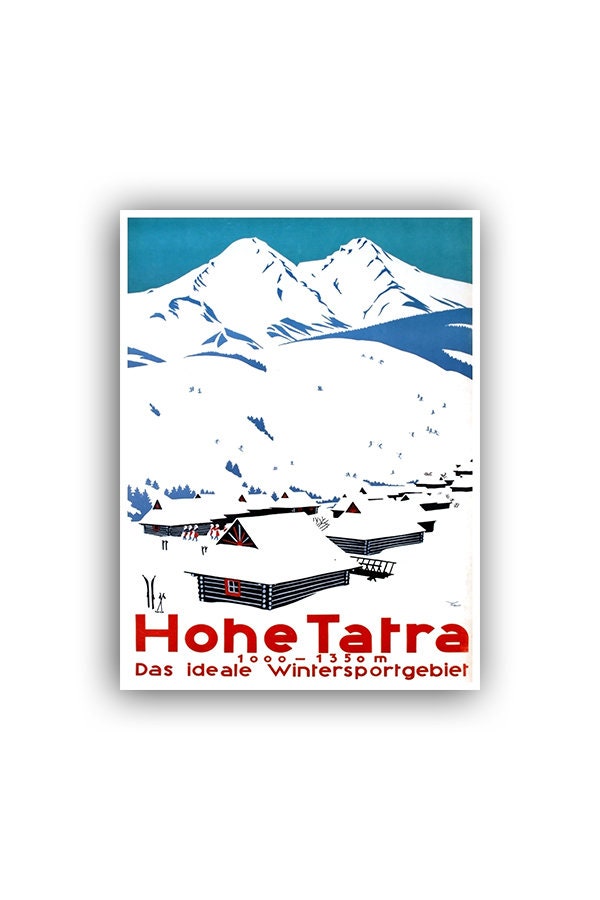 High Tatra Mountains Vintage Ski Poster Slovakia Travel Art Print (H464)