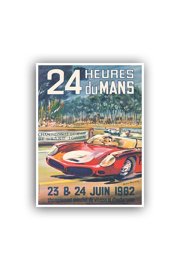 Race Car Poster Auto Racing Vintage Motor Sport Le Mans Art Print (H408)