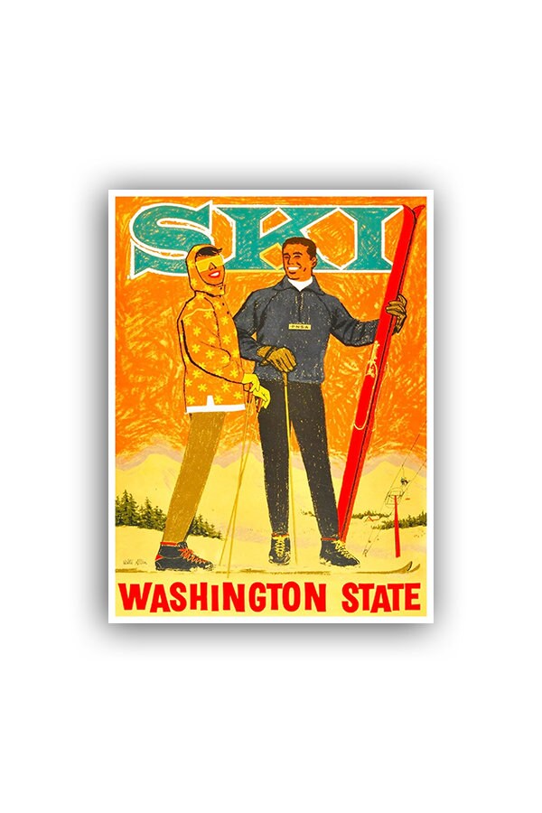 Retro Washington Vintage Ski Poster Travel Art Print (H417)