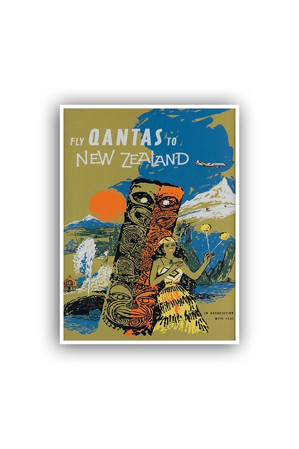 New Zealand Travel Poster Art Print Retro (XR1127)