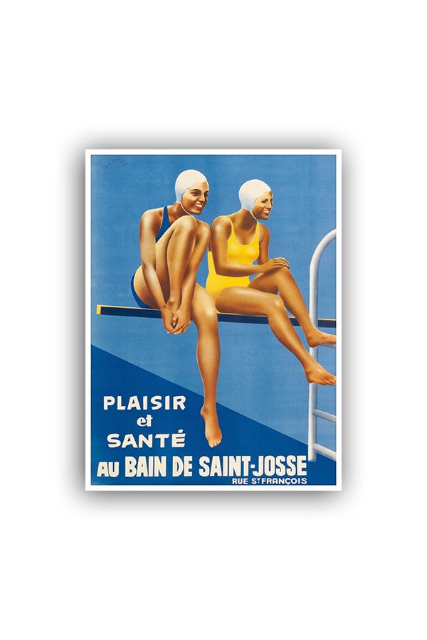 Belgium Travel Poster Retro Swimming Art Swimming Decor Print (H431)