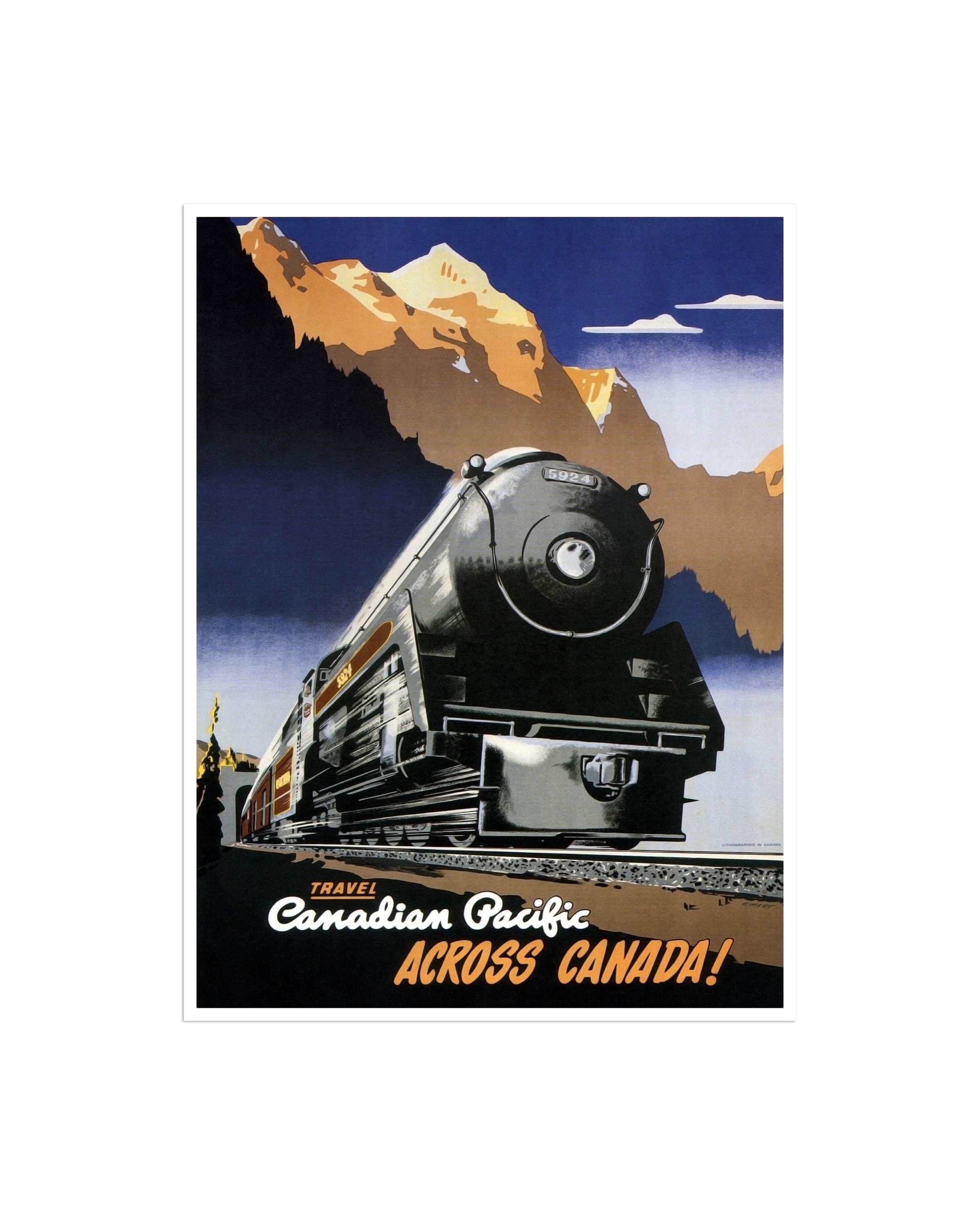 Canada Train Art Travel Poster Home Decor Retro Locomotive Print (XR1744)
