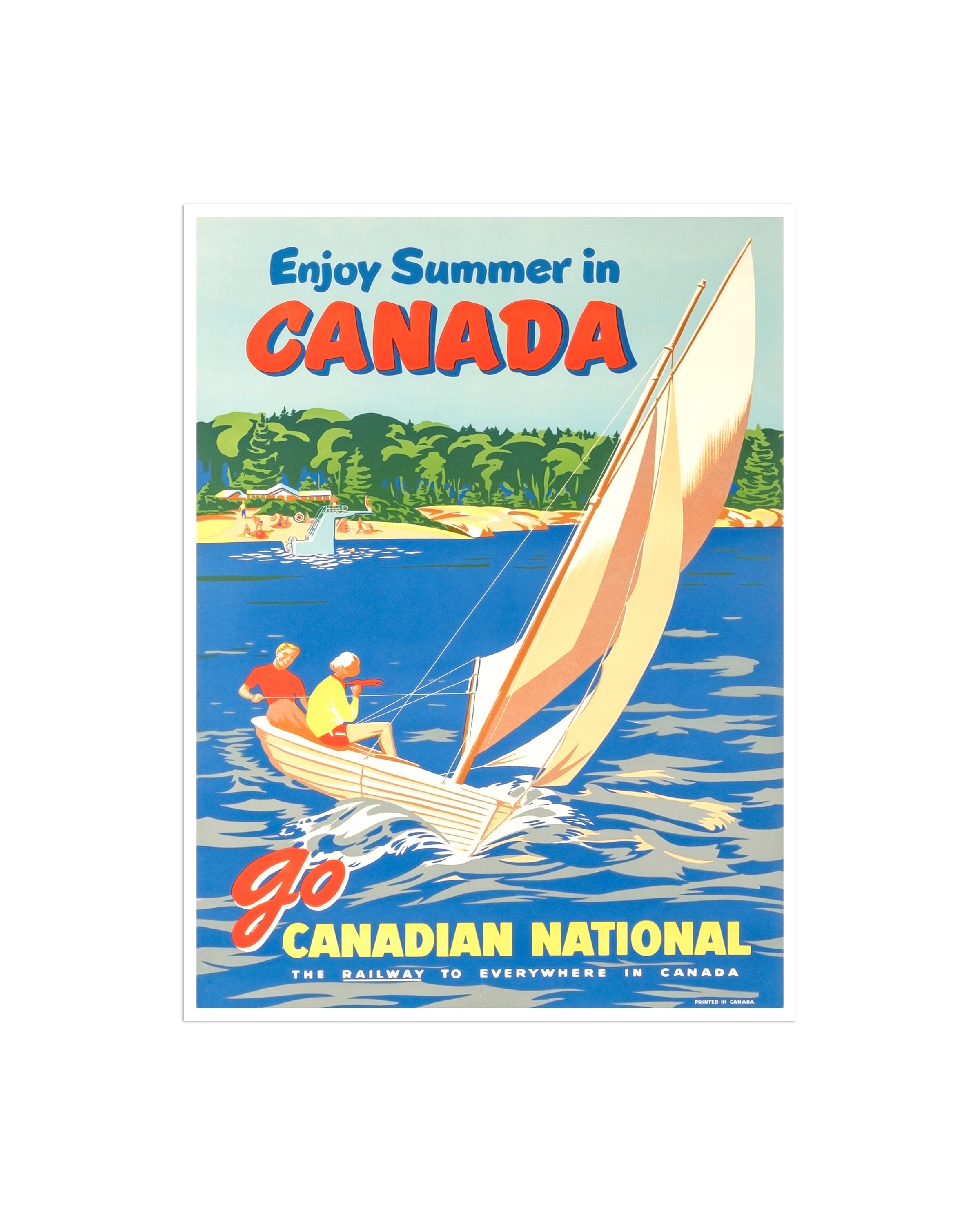 Sailing Sports Art Canada Travel Poster Vintage Ski Print (H560)