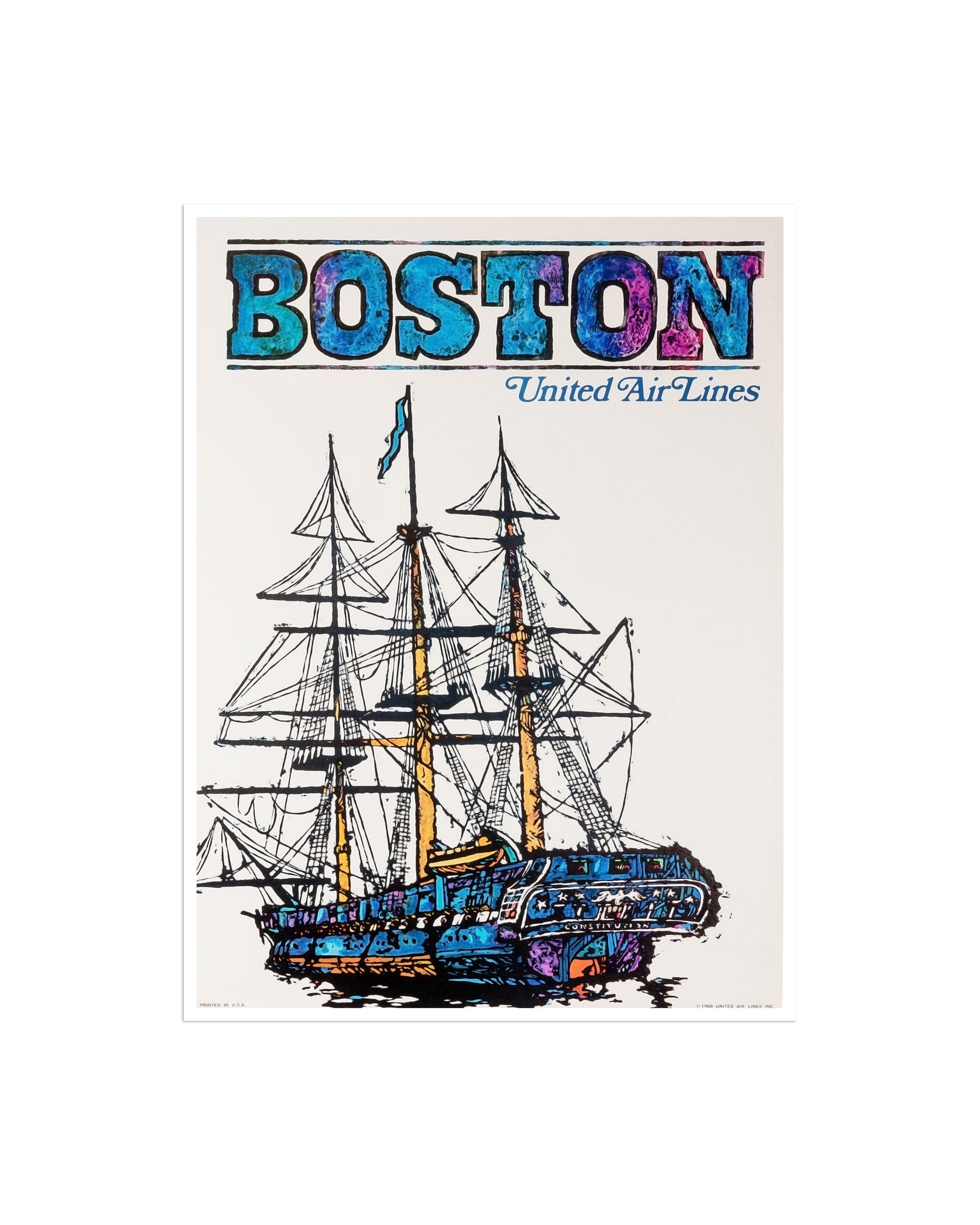 Boston Vintage Travel Poster Wall Art Print (XR1858)