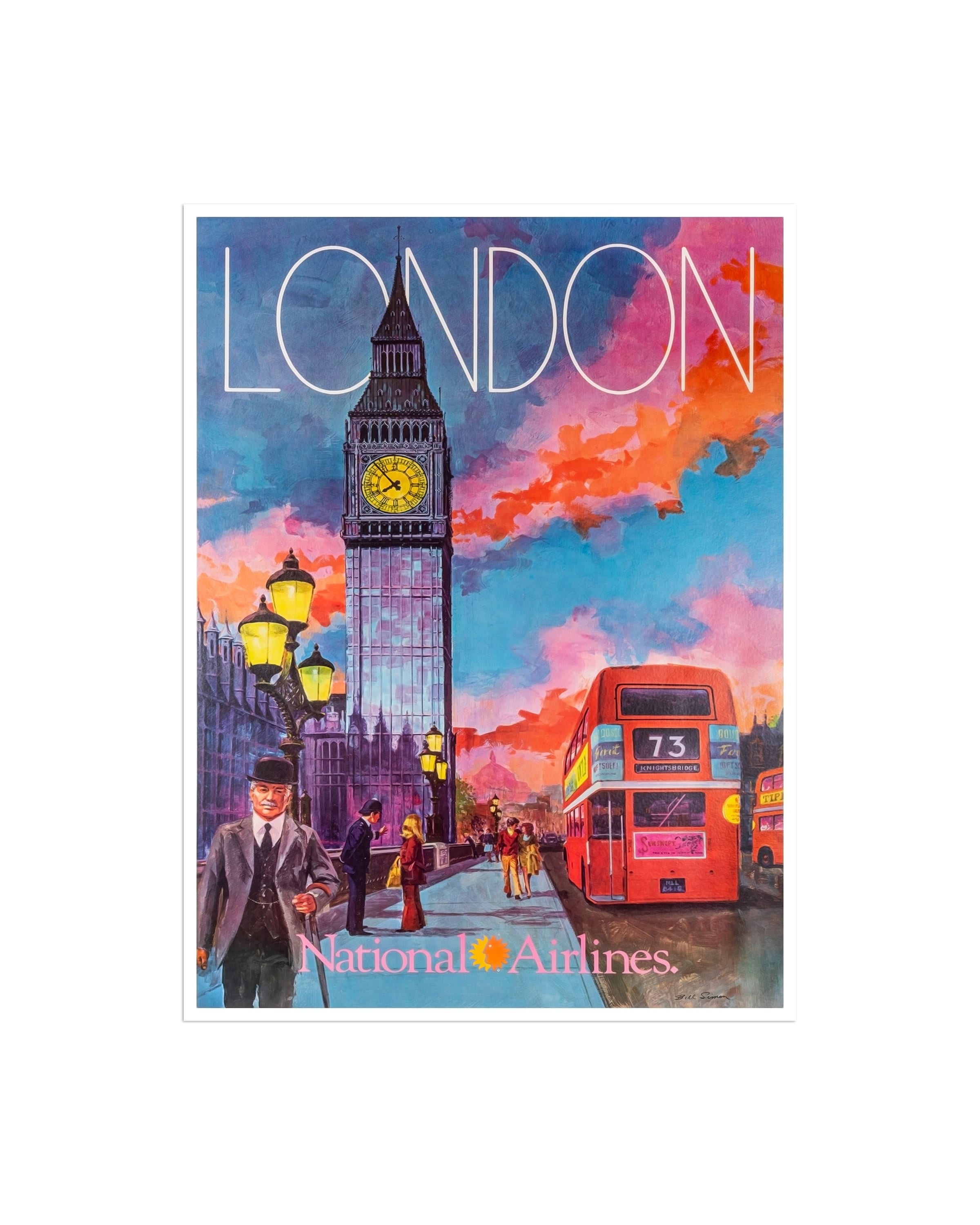 London Travel Poster England Art Vintage City Print Home Decor (XR2555)