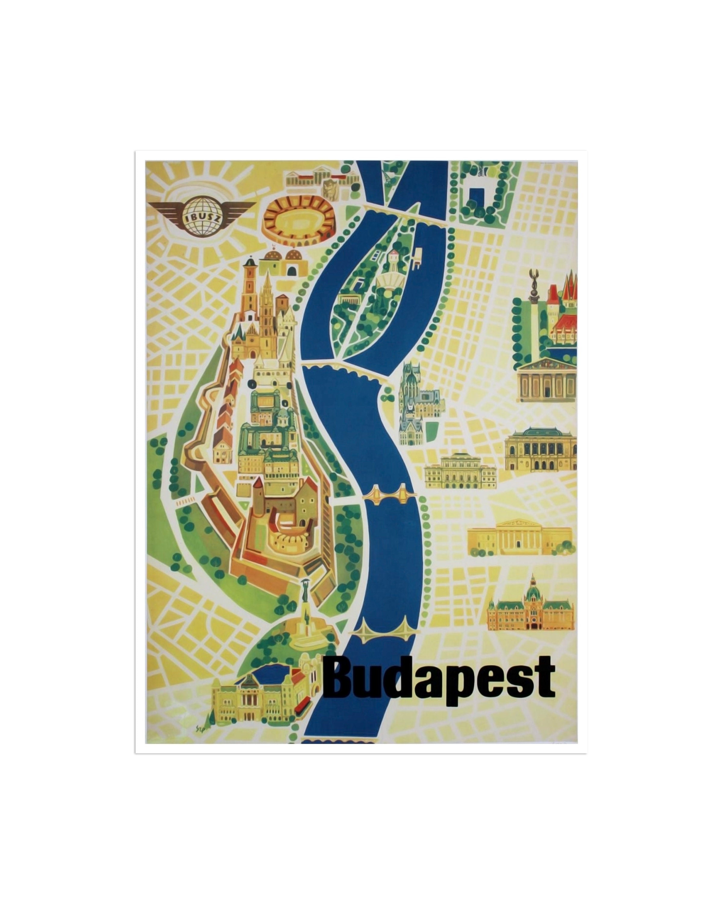 Budapest Hungary Travel Poster Vintage Art Print (XR974)