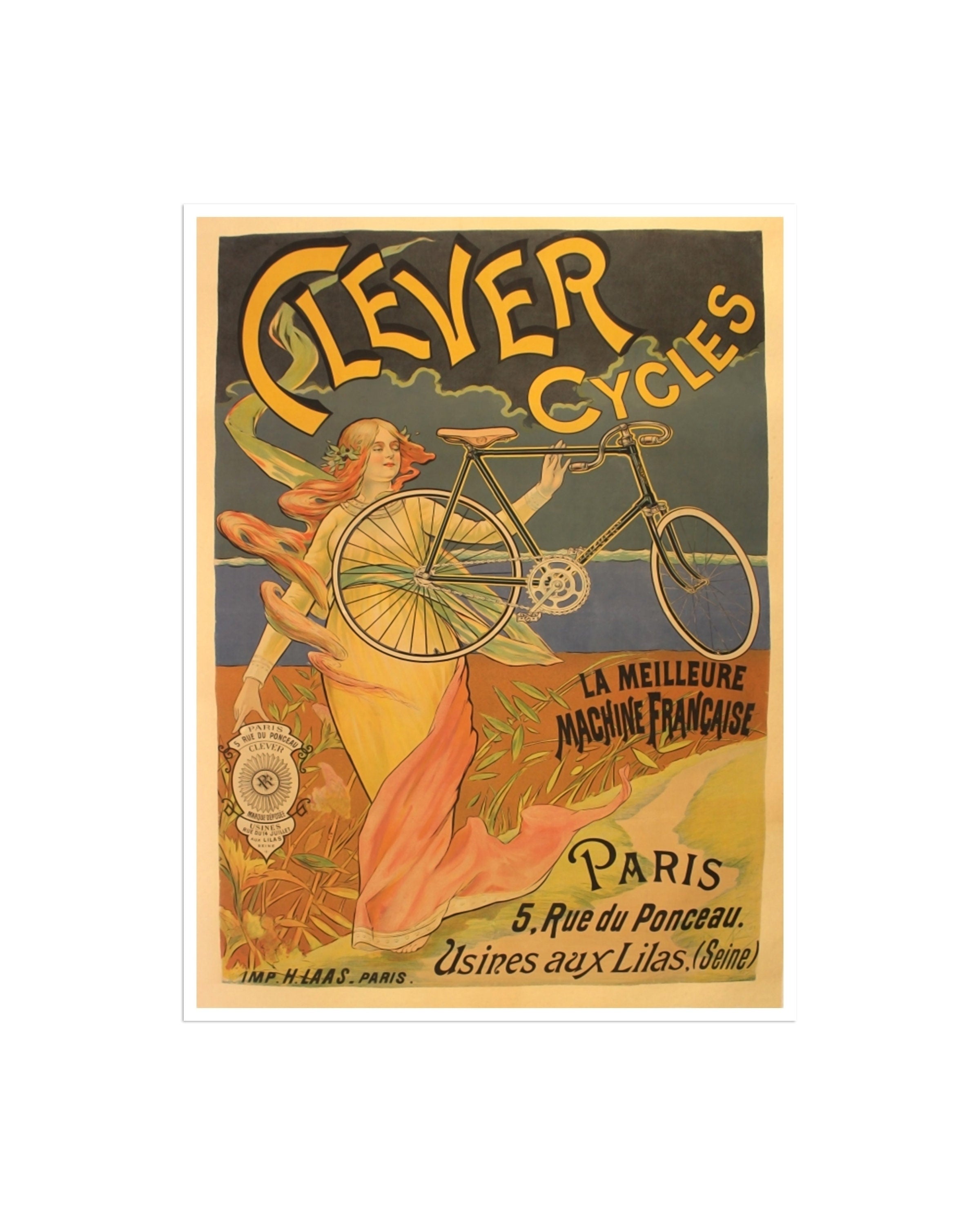 Retro Bicycling Art Cycling Decor Vintage Biking Poster (H602)