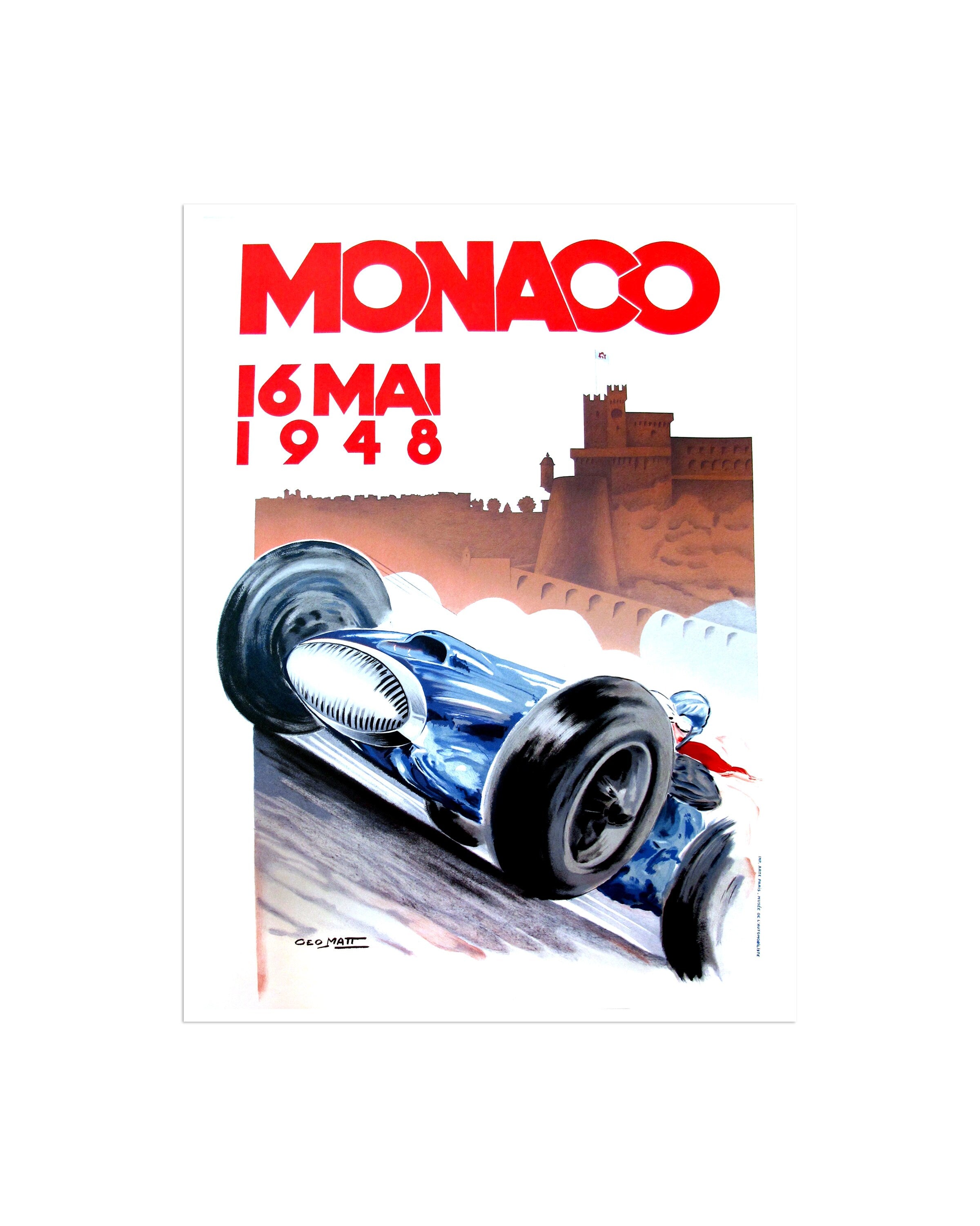 Monaco Travel Art Race Car Poster Sports Decor Art Retro Decor Print (H533)
