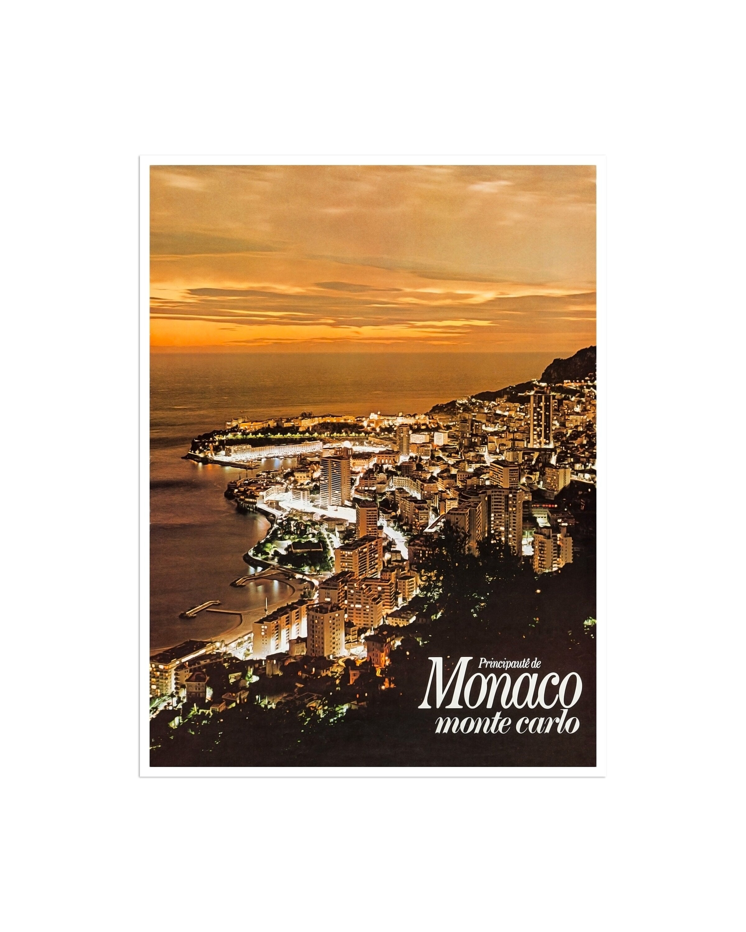 Art Retro Travel Poster Monaco French Riviera Wall Art Print (H537)